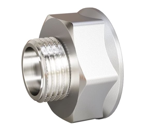 Переход LD Pride DN25x15, 1"ВР х 1/2"НР, латунь никель LD.67.519.25х15 1