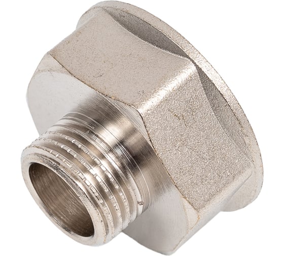 Переход LD Pride DN25x15, 1"ВР х 1/2"НР, латунь никель LD.67.519.25х15