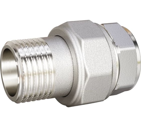 Сгон разъемный LD Pride, американка, DN50, 2" ВР/НР, латунь никель LD.67.530.50