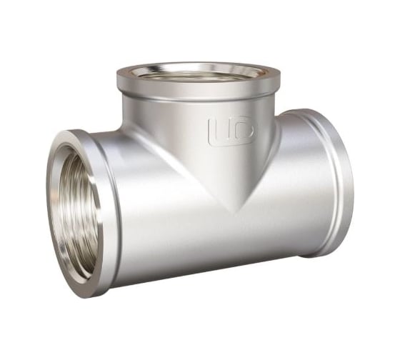 Тройник LD Pride DN15, 1/2" ВР/ВР/ВР, латунь никель LD.67.524.15