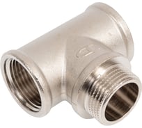 Тройник LD Pride DN20, 3/4" ВР/НР/ВР, латунь никель LD.67.531.20