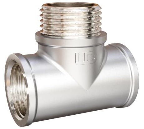 Тройник LD Pride DN15, 1/2" ВР/НР/ВР, латунь никель LD.67.531.15