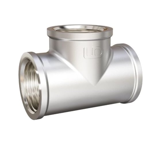 Тройник переходной LD Pride DN20x15x20, 3/4"ВР х 1/2"ВР х 3/4"ВР, латунь никель LD.67.533.20x15x20