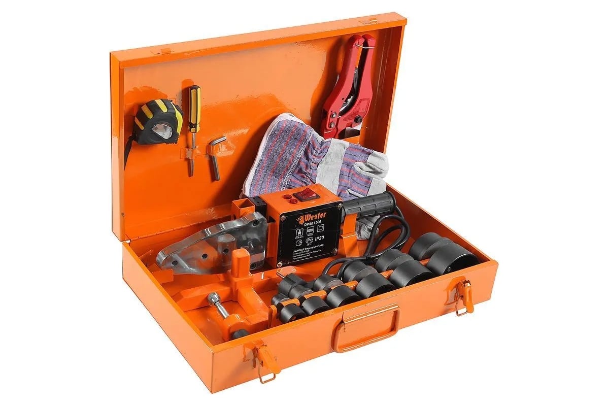 Аппарат для сварки ПП труб WESTER DWM1500 1500 Вт, 6 насадок, с ...