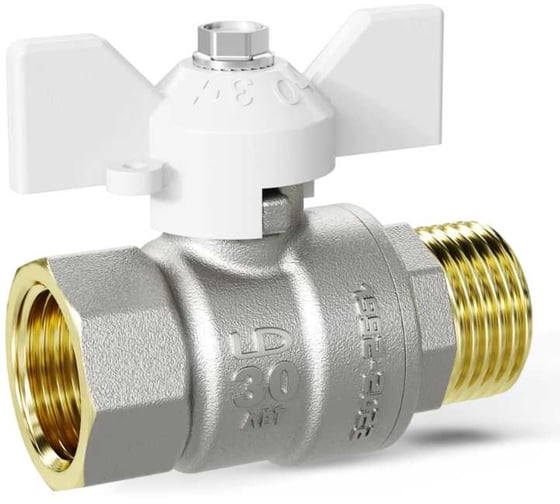 Шаровой кран LD Pride 47.25.В-Н.Б (white) LD 47.312.25 W