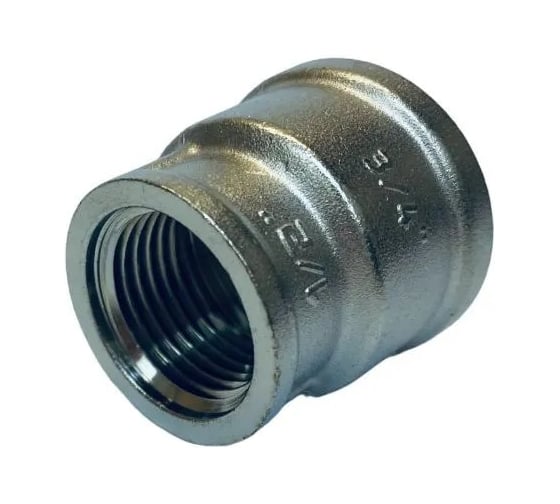 Муфта переходная LD DN20x15 (3/4"ВР х 1/2"ВР) латунь никель LD.67.526.20х15