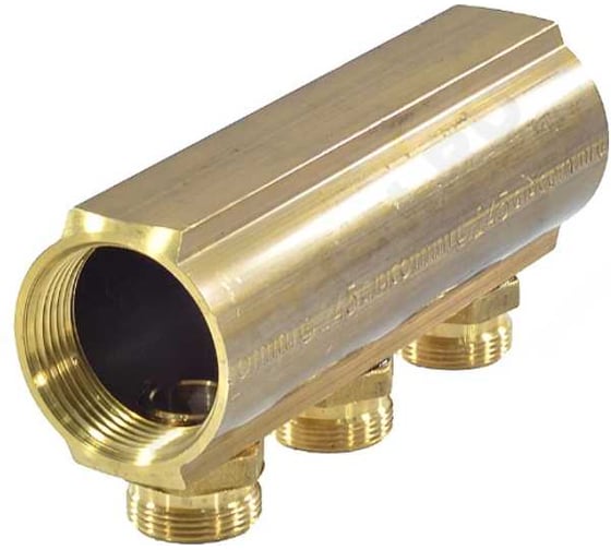 Коллектор латунный Giacomini 1 1/4" м/м, 3 выхода, н/р, база 18 мм, 50 мм R551SY043 040-0605