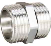 Ниппель прямой LD PRIDE DN32 (1 1/4") НР/НР латунь никель с биркой LD.67.511.32