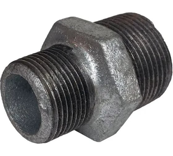 Ниппель переходной Fittex PLUS чугун оцинкованный, Ду32x20, 1 1/4"х3/4" НР 128-4320 1