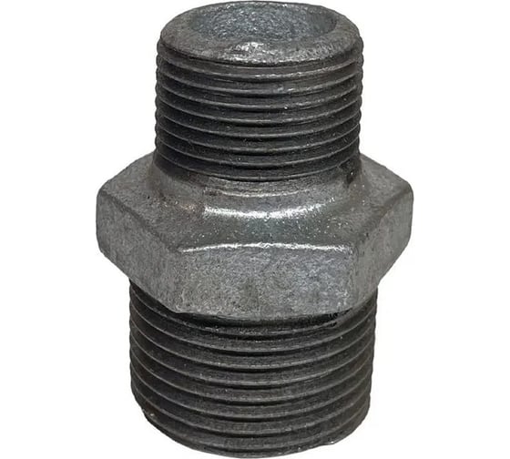 Ниппель переходной Fittex PLUS чугун оцинкованный, Ду50x25, 2"х1" НР 128-4328