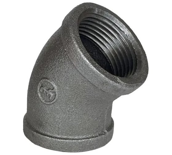 Угольник Fittex PLUS чугун, 45 градусов, Ду32, 1 1/4" м/м 128-6273