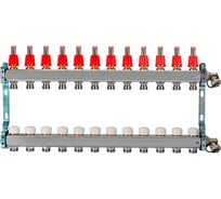 Коллекторная группа из нержавеющей стали COLSYS 804R 12 выходов, с расходомерами, термостатическими и дренажными клапанами 1804R22512