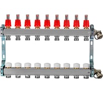 Коллекторная группа из нержавеющей стали COLSYS 804R 9 выходов, с расходомерами, термостатическими и дренажными клапанами 1804R22509
