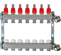 Коллекторная группа из нержавеющей стали COLSYS 804R 7 выходов, с расходомерами, термостатическими и дренажными клапанами 1804R22507