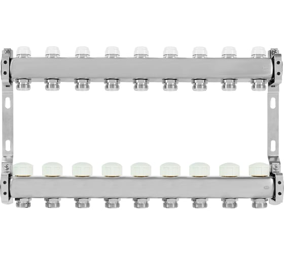 Коллекторная группа из нержавеющей стали COLSYS 805 9 выходов, с отсечными и термостатическими клапанами 180522509