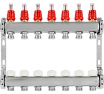 Коллекторная группа из нержавеющей стали COLSYS 804 7 выходов, с расходомерами и термостатическими клапанами