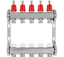 Коллекторная группа из нержавеющей стали COLSYS 804 5 выходов, с расходомерами и термостатическими клапанами