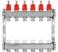 Коллекторная группа из нержавеющей стали COLSYS 804 6 выходов, с расходомерами и термостатическими клапанами