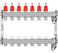 Коллекторная группа из нержавеющей стали COLSYS 802 7 выходов, с расходомерами, термостатическими и дренажными клапанами и воздухоотводчиками 180222507