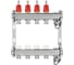 Коллекторная группа из нержавеющей стали COLSYS 802 4 выхода, с расходомерами, термостатическими и дренажными клапанами и воздухоотводчиками 180222504 1
