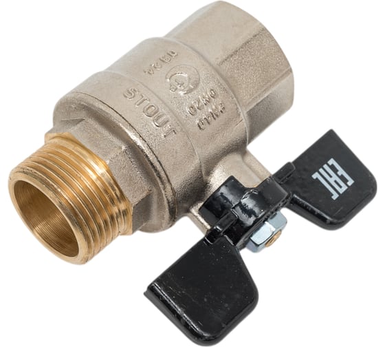 Кран шаровой полнопроходной STOUT, ВР/НР, ручка бабочка 3/4 SVB-0004-200020 RG00938T5RJ3PO