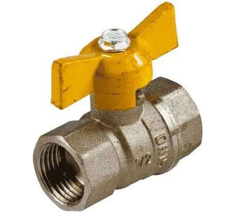 Кран шаровый латунный ГАЛЛОП газ Станд 230 Ду15, Ру40 м/м, бабочка 115012 109-1242