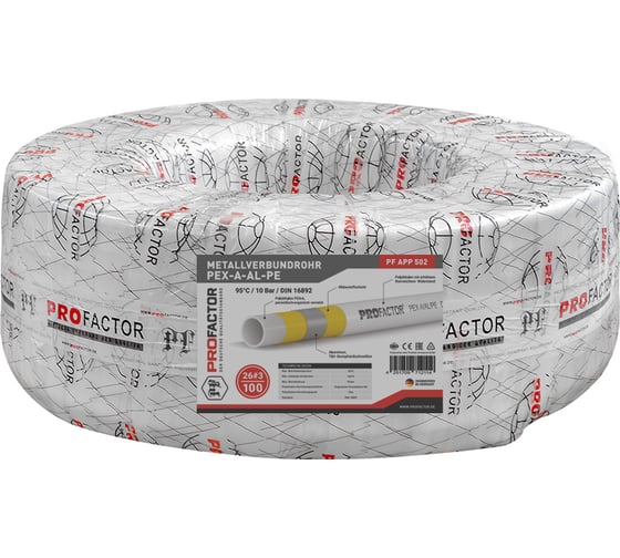 Труба металлопластиковая PROFACTOR PEX-A-AL-PE б/ш O26 х 3мм, бухта 100м PF APP 502