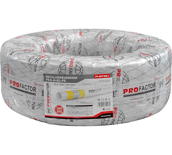 Труба металлопластиковая PROFACTOR PEX-A-AL-PE б/ш O16 х 2мм, бухта 100м PF APP 500.1