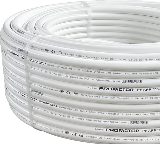 Труба металлопластиковая PROFACTOR PEX-A-AL-PE б/ш O16 х 2мм, бухта 100м PF APP 500.1