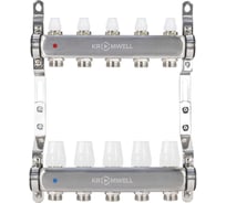 Коллекторный блок из нерж. cтали KROMWELL с термостат. вставками и запорными клапанами, 1x3/4x5 KW.SM6500655