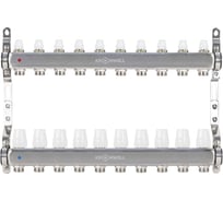 Коллекторный блок из нерж. cтали KROMWELL с термостат. вставками и запорными клапанами, 1x3/4x10 KW.SM6506105