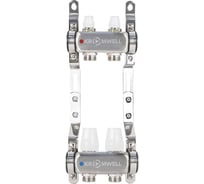 Коллекторный блок из нерж. cтали KROMWELL с термостат. вставками и запорными клапанами, 1x3/4x2 KW.SM6500625