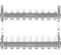 Коллекторный блок из нерж. cтали KROMWELL с термостат. вставками и запорными клапанами, 1x3/4x9 KW.SM6500695
