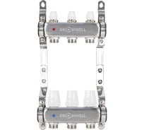 Коллекторный блок из нерж. cтали KROMWELL с термостат. вставками и запорными клапанами, 1x3/4x3 KW.SM6500635