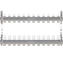 Коллекторный блок из нерж. cтали KROMWELL с термостат. вставками и запорными клапанами, 1x3/4x12 KW.SM6506125