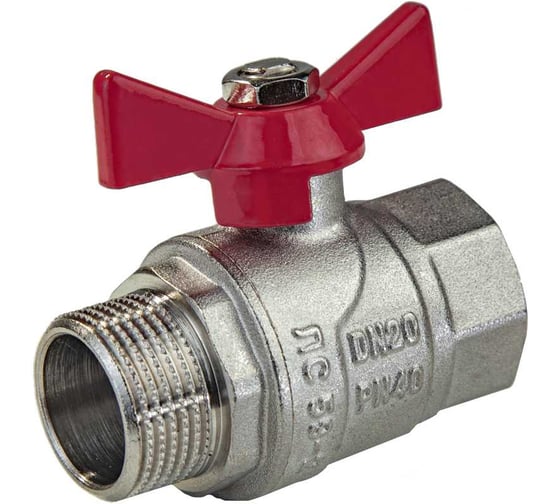 Кран шаровой KROMWELL ручка-бабочка, 3/4 внутренняя - наружная резьба KW.183.05