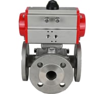 Шаровой кран DN.ru 316-316-PTFE L-тип Ду40 Ру16, пневмопривод D160-32064