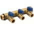 Коллектор с шаровыми кранами Tiemme арт.1822RCP50 3/4" T2-1/2" пл.прокладка 50 мм (син.ручки) 1820104 1