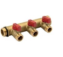 Коллектор с шаровыми кранами Tiemme арт.1822RCP50 3/4" T4-1/2" пл.прокладка 50мм (кр.ручки) 1820109
