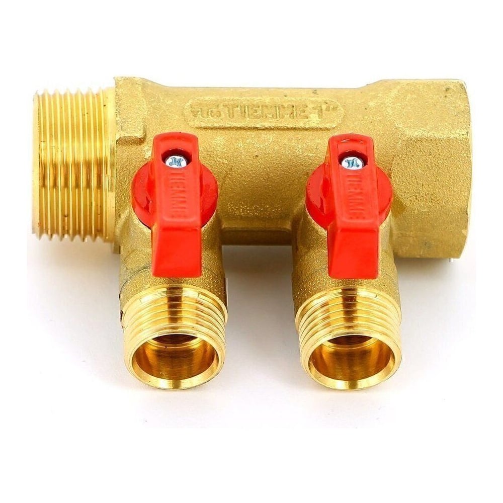 Коллектор с шаровыми кранами Tiemme арт.1822RED 3/4" T4-1/2"x16 (кр ...