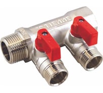 Коллектор с шаровыми кранами Tiemme арт.1822REDN 3/4" T2-1/2"x16 (кр.ручки) никел 1820032