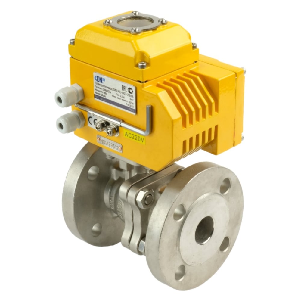 Шаровой кран DN.ru КШФП.316.200 Ду32 Ру40 с электроприводом 005 220В ...