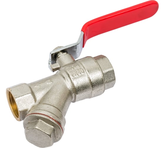Шаровой кран с фильтром Terma RED 1/2 в/в ручка 26118