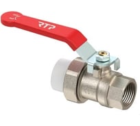 Кран шаровой RTP ручка рычаг, латунь, никель, с переходом на трубу PPR/внутренняя резьба 50x1 1/2", индивидуальная упаковка, 34673