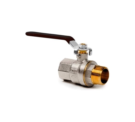 Кран шаровой RTP ручка рычаг, латунь, никель, внутренняя/наружная резьба 1 1/2", PN25, еврослот, 41145 1