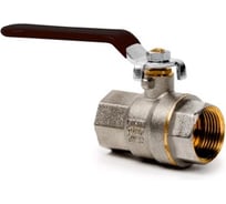 Кран шаровой RTP ручка рычаг, латунь, никель, внутренняя/внутренняя резьба 2", PN25, еврослот, 41142