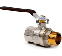 Кран шаровой RTP ручка рычаг, латунь, никель, внутренняя/наружная резьба 1 1/4", PN40, еврослот, 43357