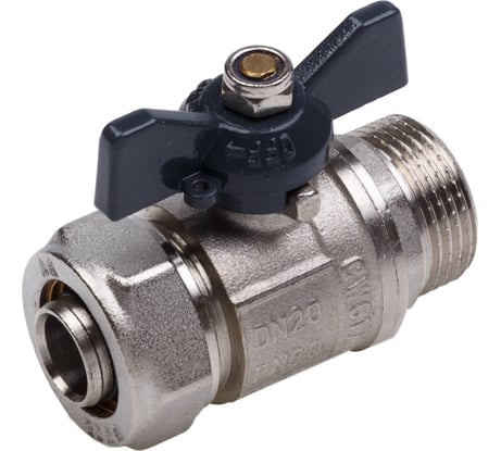 Кран шаровой AQUALINK для МП труб нар 1/2 x16 B бабочка 00876