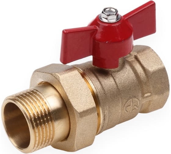 Шаровой кран со сгоном AQUALINK вн-нар 1/2 U B бабочка (Цена за упаковку 10 шт.)  арт. 4778
