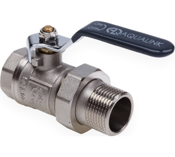 Шаровой кран со сгоном AQUALINK вн-нар 1 U ручка 3947